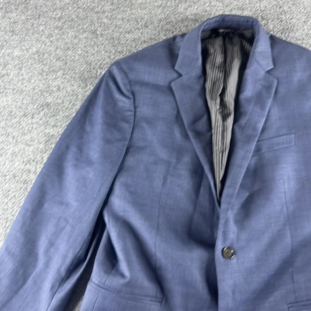 Banana Republic Blazer Mens 40R Blue Wool Stretch Suit Jacket 2 Button Business